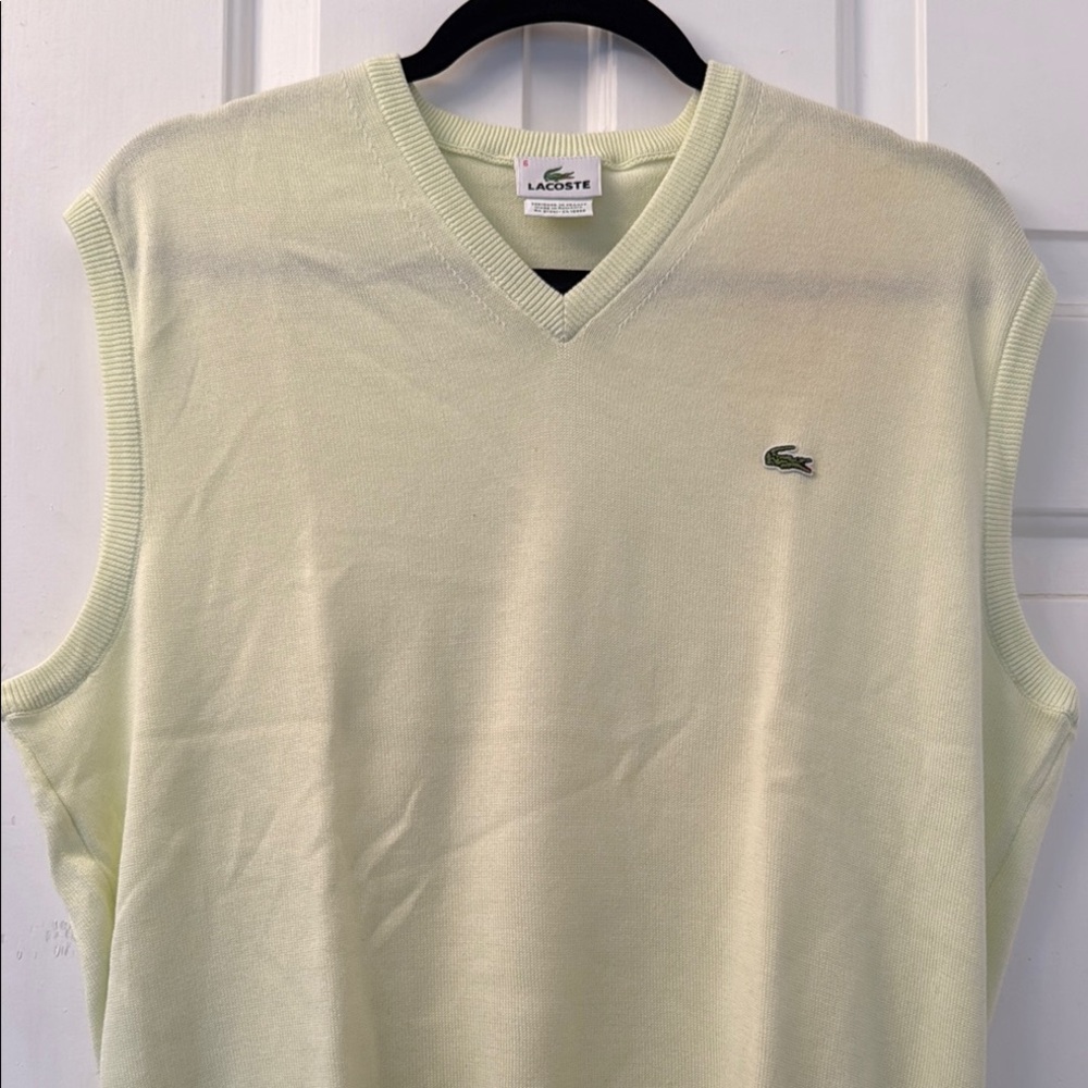 Lacoste Mint Green V-Neck Vest